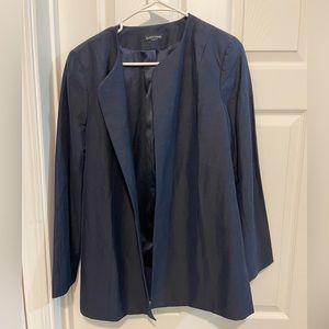 EUC Eileen Fisher Light Modern Navy Blue Blazer Jacket - Large